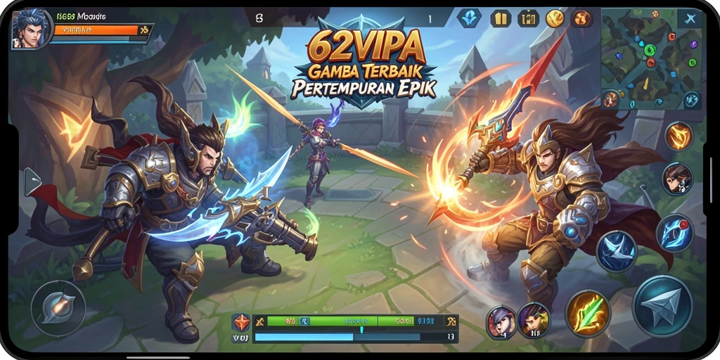 Gameplay mendebarkan dalam arena bertempur MOBA.