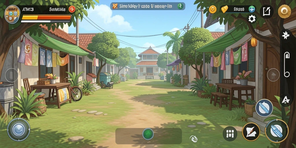 Tangkapan layar menunjukkan aktivitas kehidupan sehari-hari dalam game Simulation.