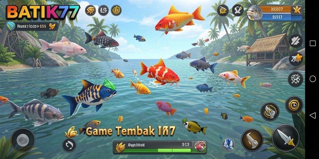 Gameplay menembak ikan yang seru dan menantang di BATIK77.
