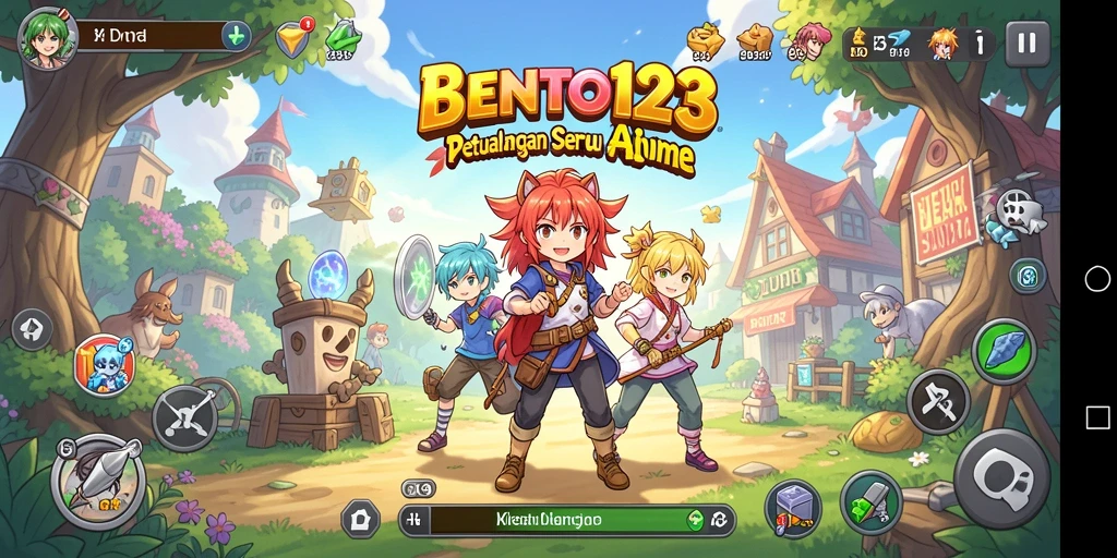 Tampilan gameplay BENTO123 dengan karakter anime yang menarik.