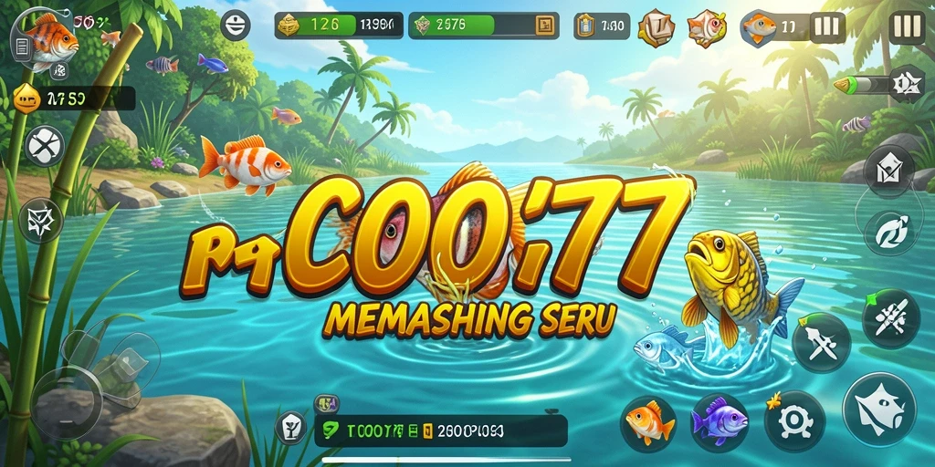 Tampilan gameplay COO77 yang menakjubkan saat menangkap ikan.