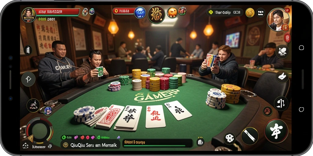 Tampilan gameplay QiuQiu yang seru dan interaktif.