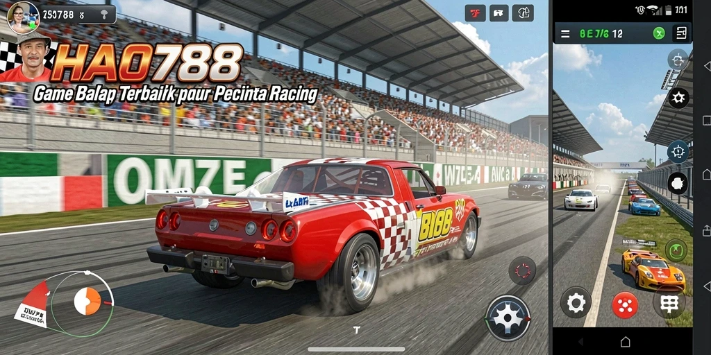Tampilan gameplay menegangkan saat balapan dalam HAO788.