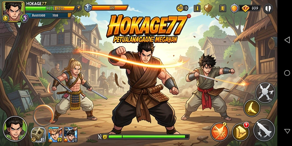 Tampilan gameplay seru dari HOKAGE77 dengan berbagai tantangan menarik.