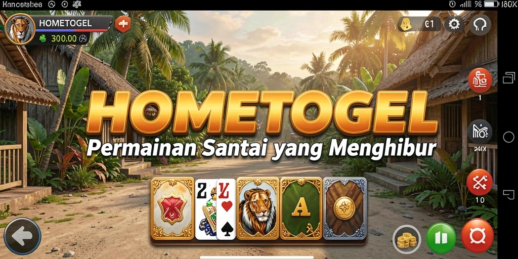 Tampilan gameplay HOMETOGEL yang penuh warna dan interaktif.