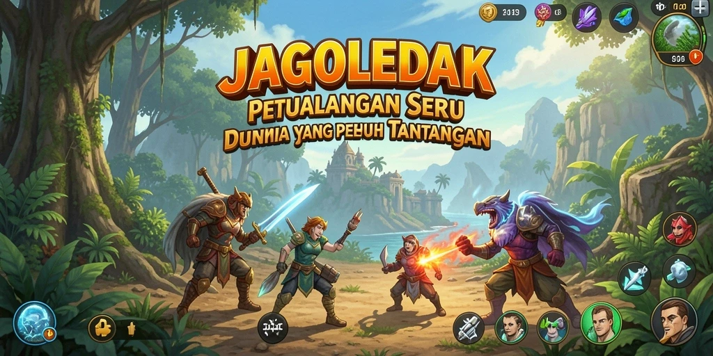 Tampilan gameplay seru dalam petualangan JAGOLEDAK yang menantang.