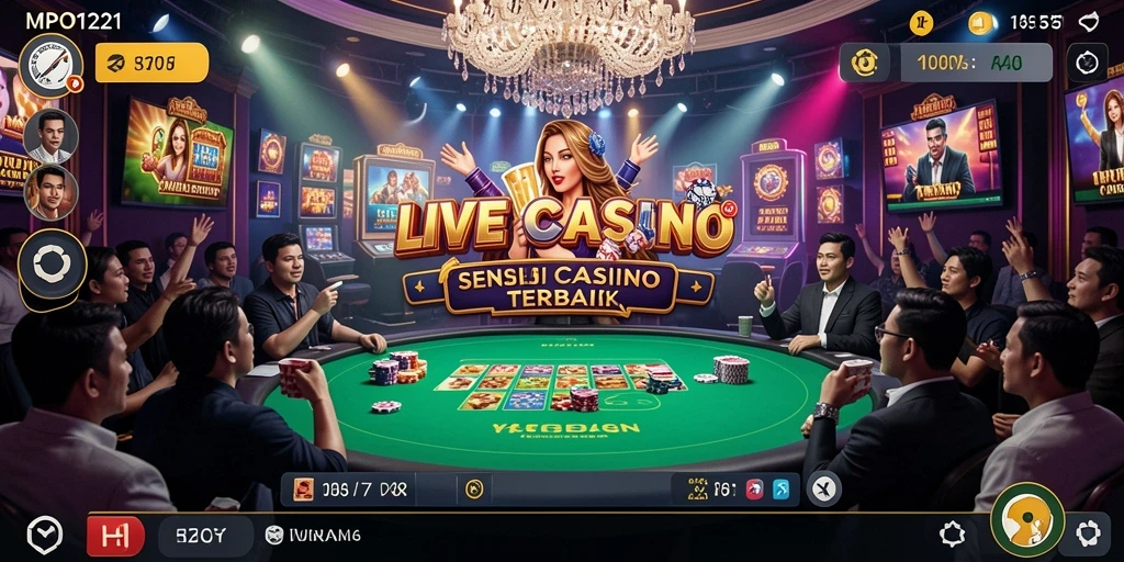 Screenshot MPO1221 menampilkan dealer langsung dan permainan menarik.