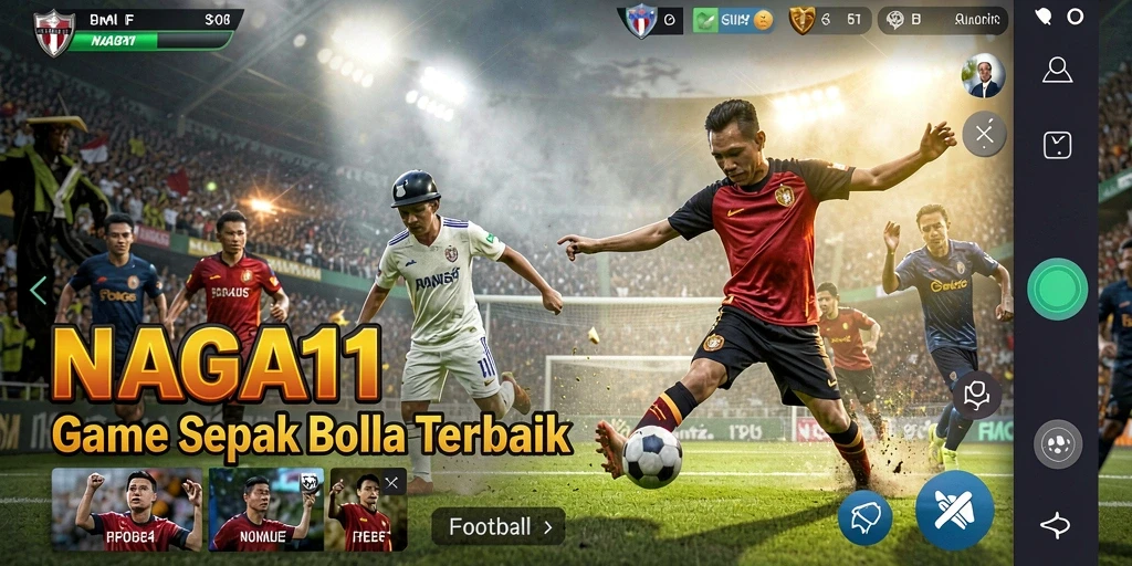 Tangkapan layar gameplay NAGA11 memperlihatkan aksi seru di lapangan.