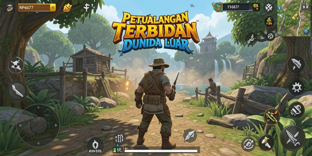 Screenshot menampilkan eksplorasi epik di dunia Open World RP6677.