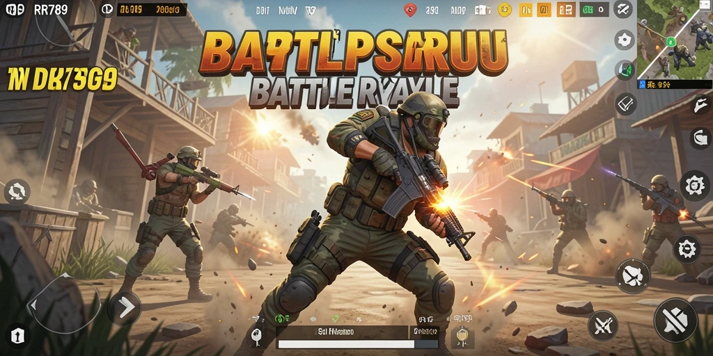Tampilan seru dari gameplay intens Battle Royale di RR789.