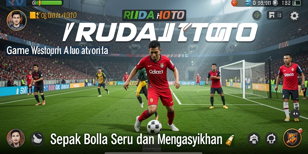 Screenshot RUDALTOTO menampilkan aksi sepak bola yang mendebarkan.