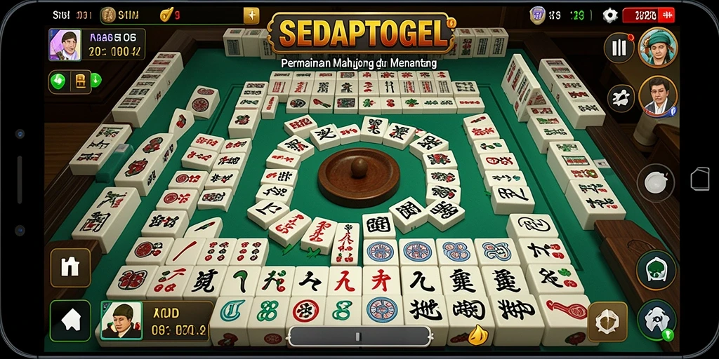 Tampilan menarik dari gameplay SEDAPTOGEL yang menampilkan keindahan Mahjong.