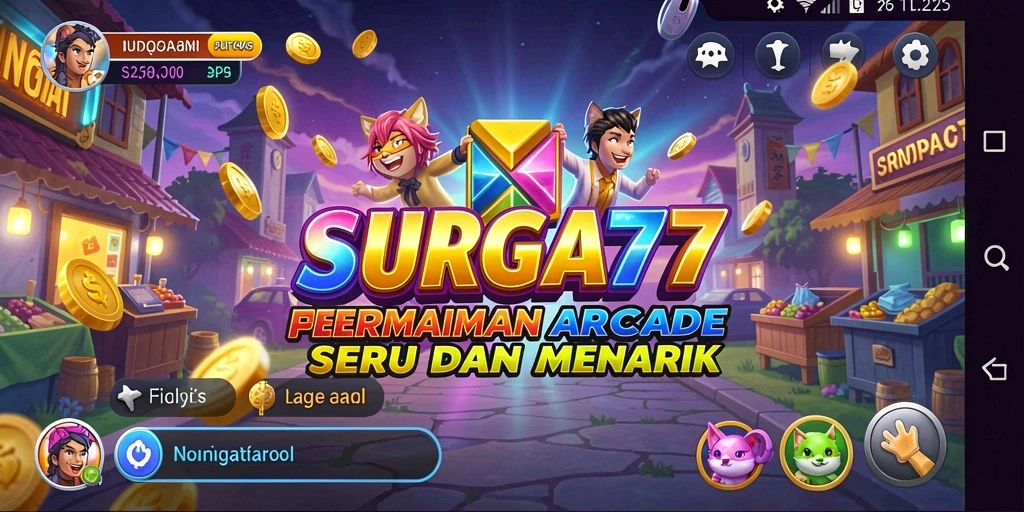 Tampilan seru gameplay SURGA77 dalam aksi arcade.